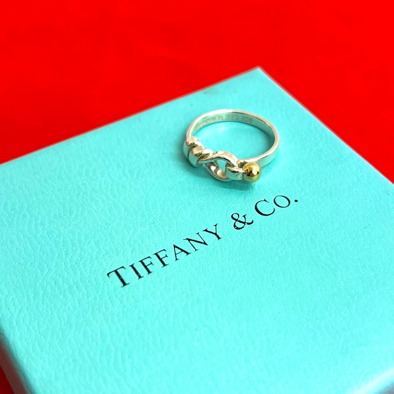 TIFFANY&Co. ティファニー フック&アイ ラブノット シルバー925 K18ゴールド リング・指輪 9号 シルバー
 59099