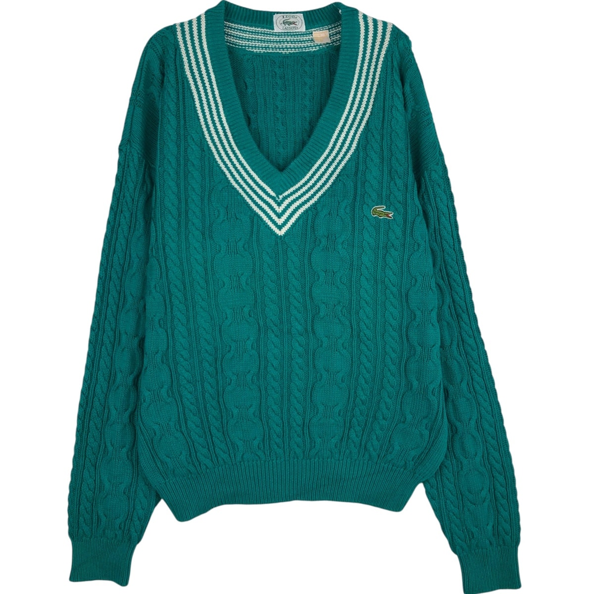 古着 80~90年代 ラコステ LACOSTE IZOD チルデンニットセーター メンズL相当 ヴィンテージ/eaa645895