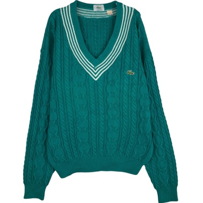 古着 80~90年代 ラコステ LACOSTE IZOD チルデンニットセーター メンズL相当 ヴィンテージ/eaa645895