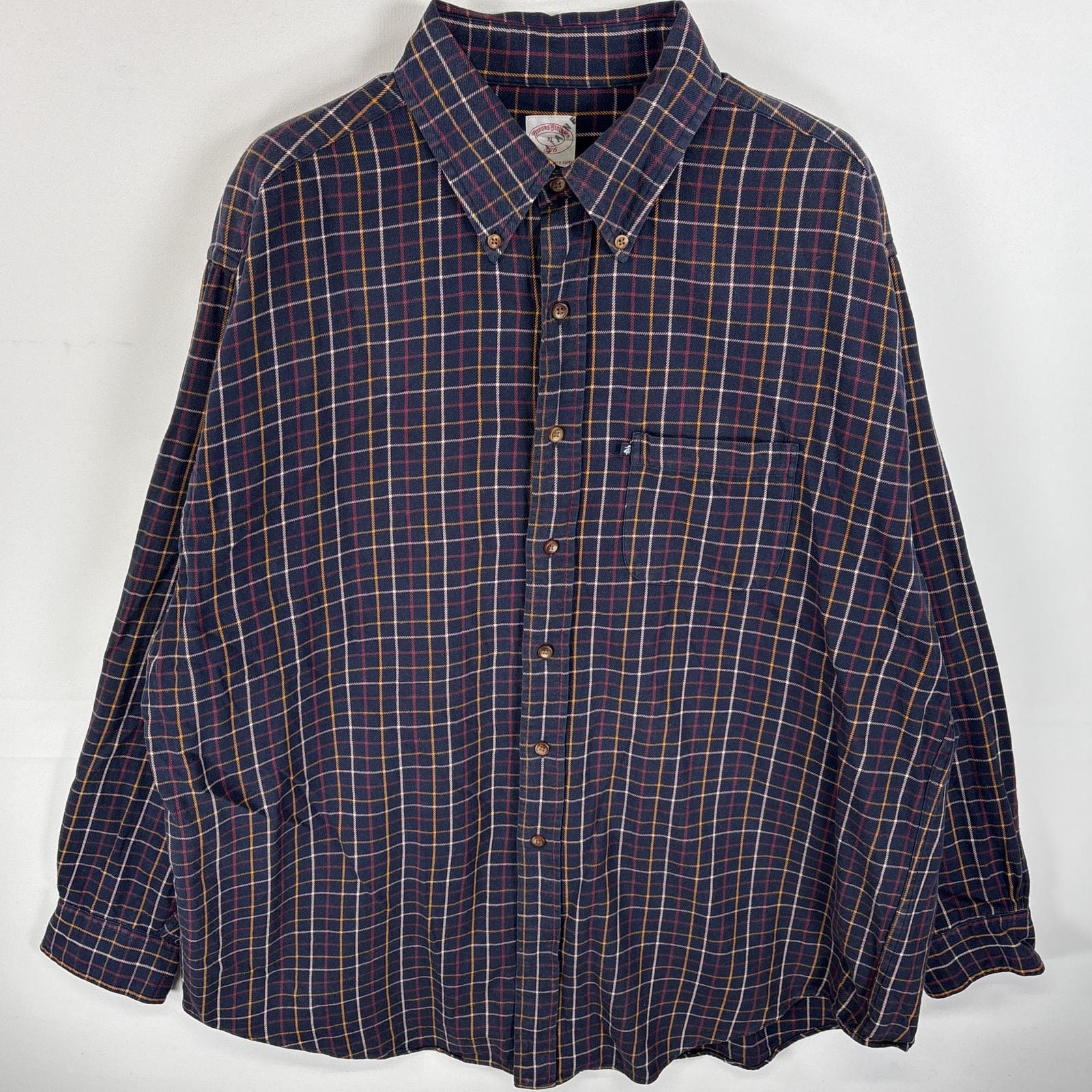 古着 ブルックスブラザーズ Brooks Brothers 長袖シャツ ボタンダウンシャツ ワンポイント ロゴ 346 XL  ネイビー系 チェック メンズ