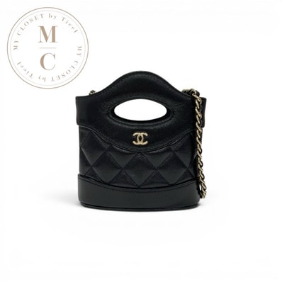 シャネル CHANEL シャネル31 バッグ ショルダーバッグ ブラック ゴールド マトラッセ ココマーク チェーンクラッチ ミニバッグ