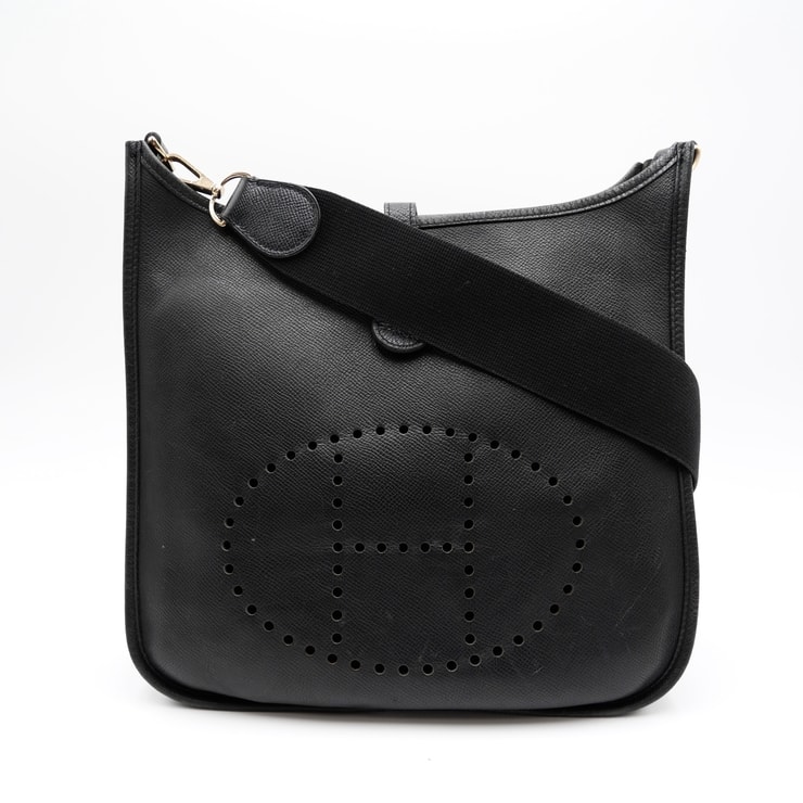 HERMES(エルメス)エヴリンIII 29 ショルダーバッグ パンチングH ブラック ノワール レザー ゴールド金具 レディース【中古】