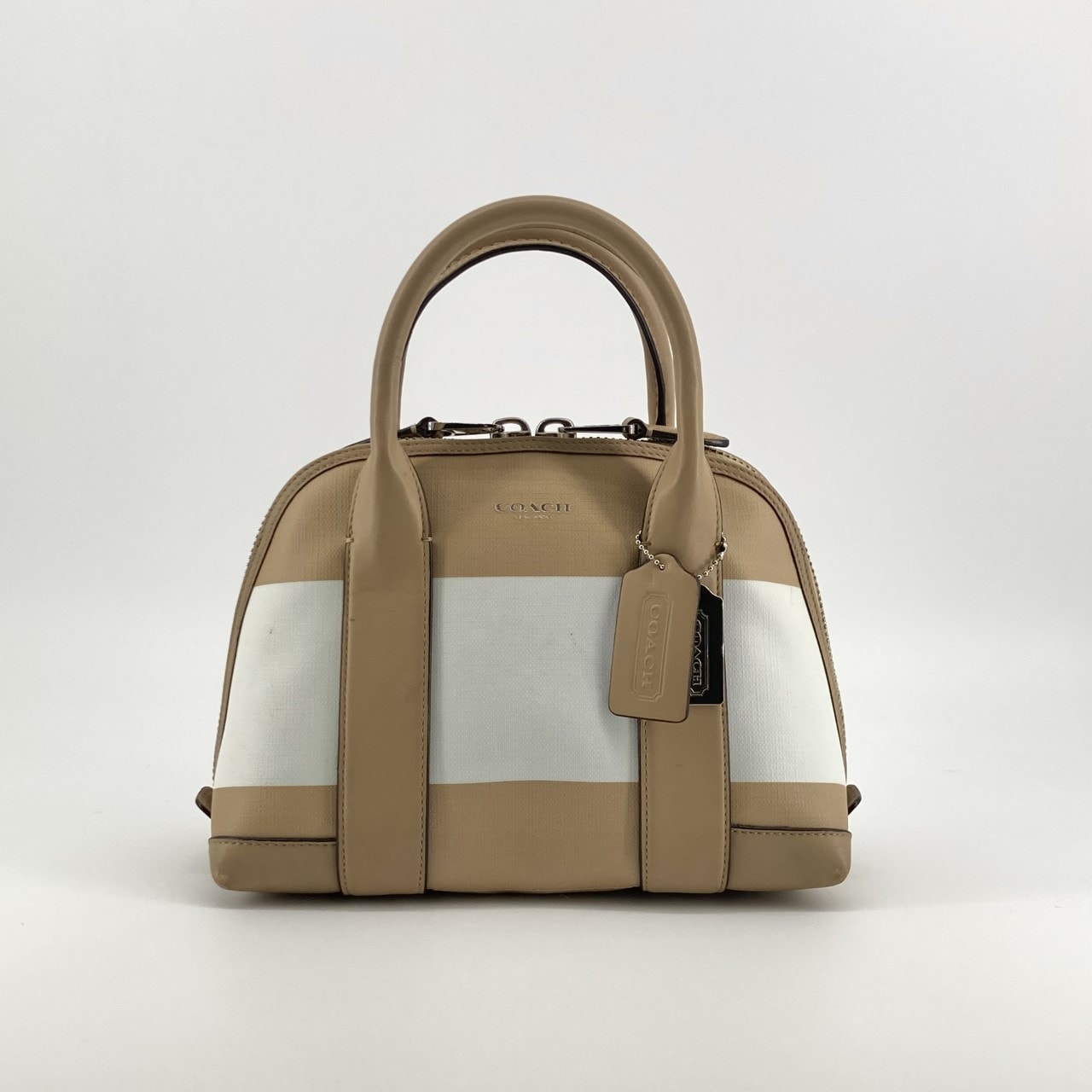 COACH(コーチ) ブリーカー サッチェル 30172 ハンドバッグ アイボリー×ベージュ