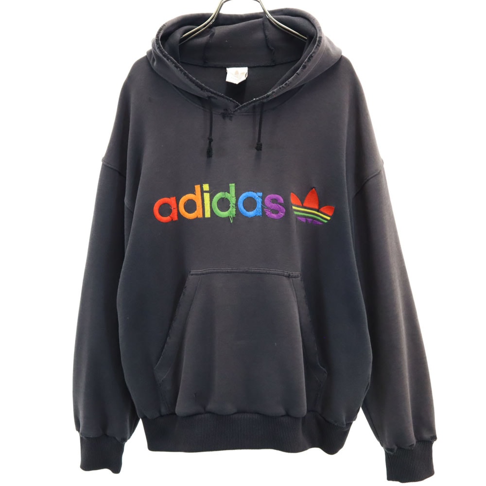 adidas アディダス 80s デサント製 ヴィンテージ 長袖 スウェットパーカー O ブラウン系 デサント製