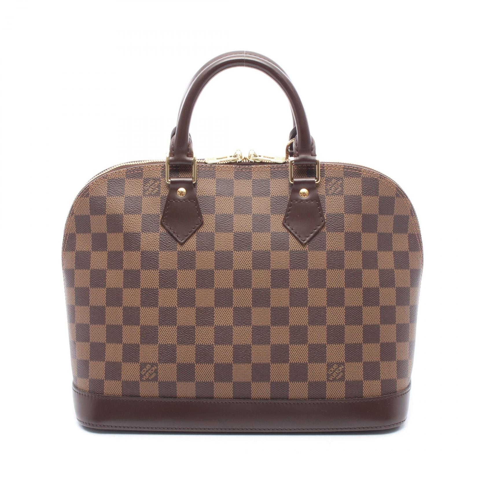 ルイ・ヴィトン LOUIS VUITTON アルマ ハンドバッグ バッグ PVCコーティングキャンバス レザー ダミエ エベヌ レディース ブラウン系 N51131 【中古】
