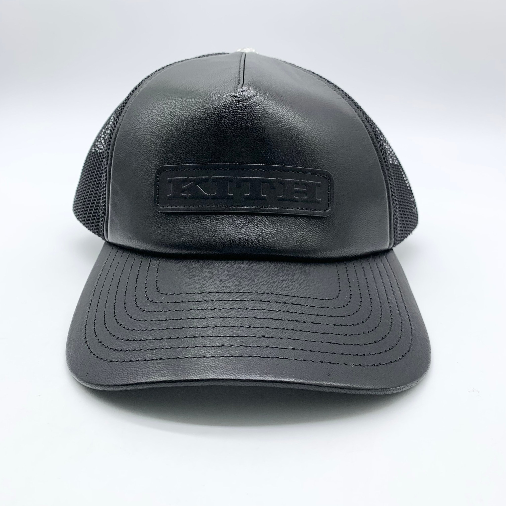 Kith Smooth Leather Nolan Trucker Hat "Black"