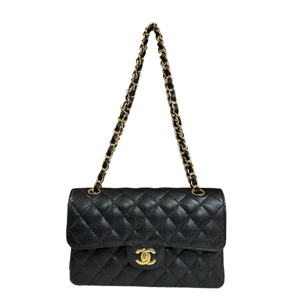 シャネル マトラッセ ショルダーバッグ キャビアスキン A01113 ブラック レディース CHANEL  中古