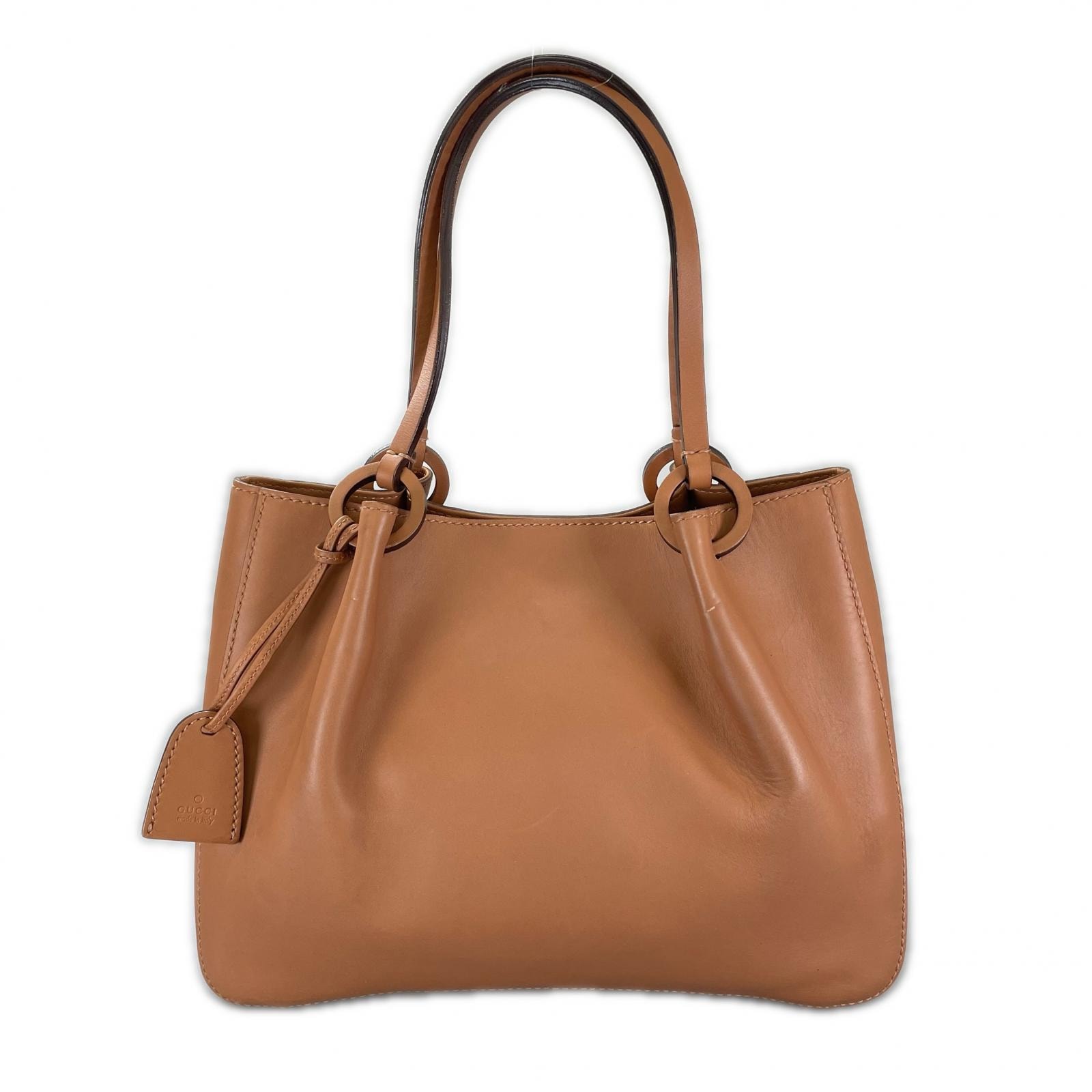 GUCCI グッチ 101919 ハンドバッグ レザー キャメル レディース【中古】
