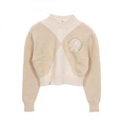 エルメス HERMES ニット 衣料品 トップス コットン シルク ナイロン シルク レディース ベージュ系 【中古】