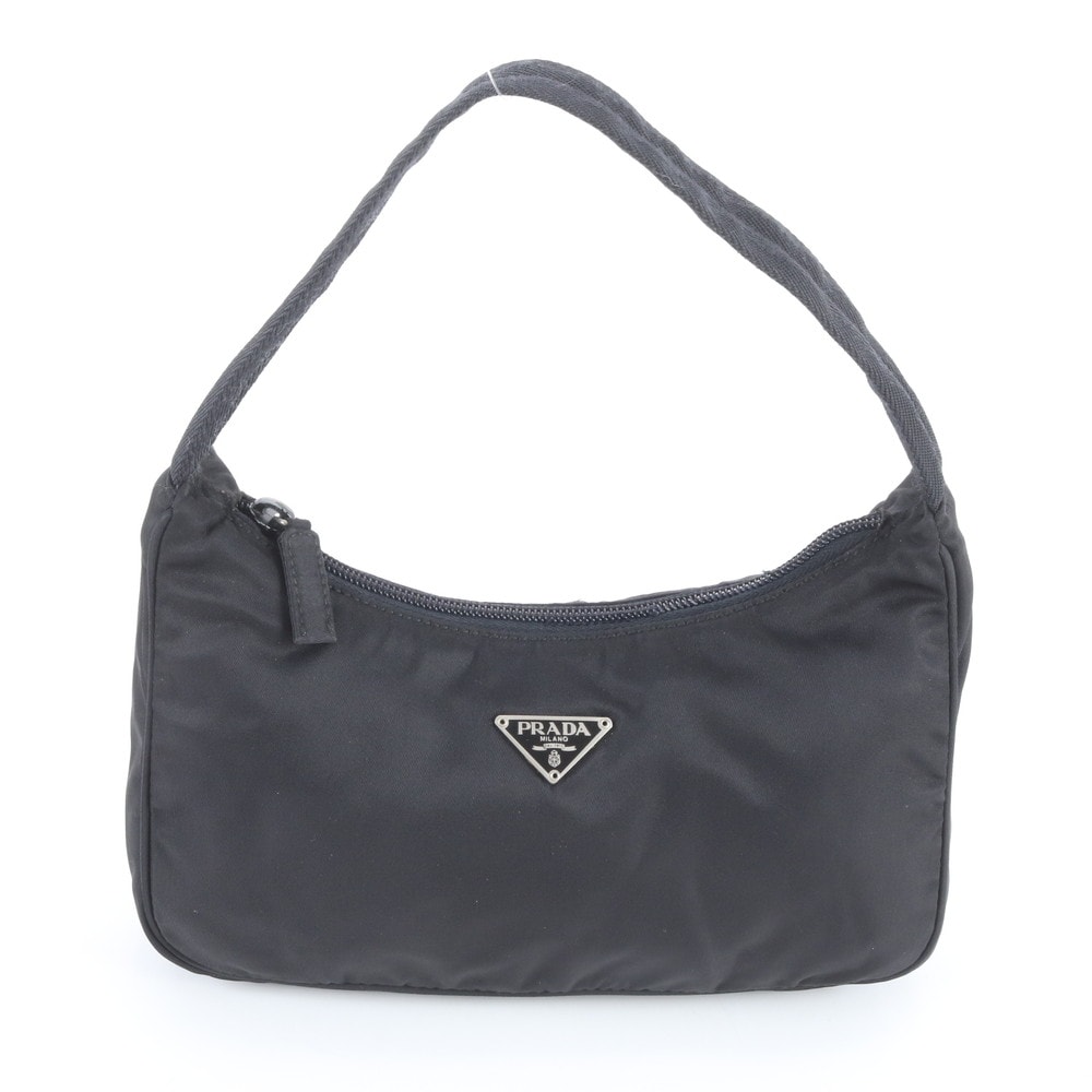 プラダ テスート ナイロントライアングルロゴハンドバッグ レザー