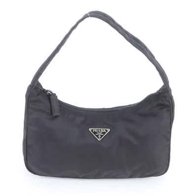 プラダ テスート ナイロントライアングルロゴハンドバッグ レザー