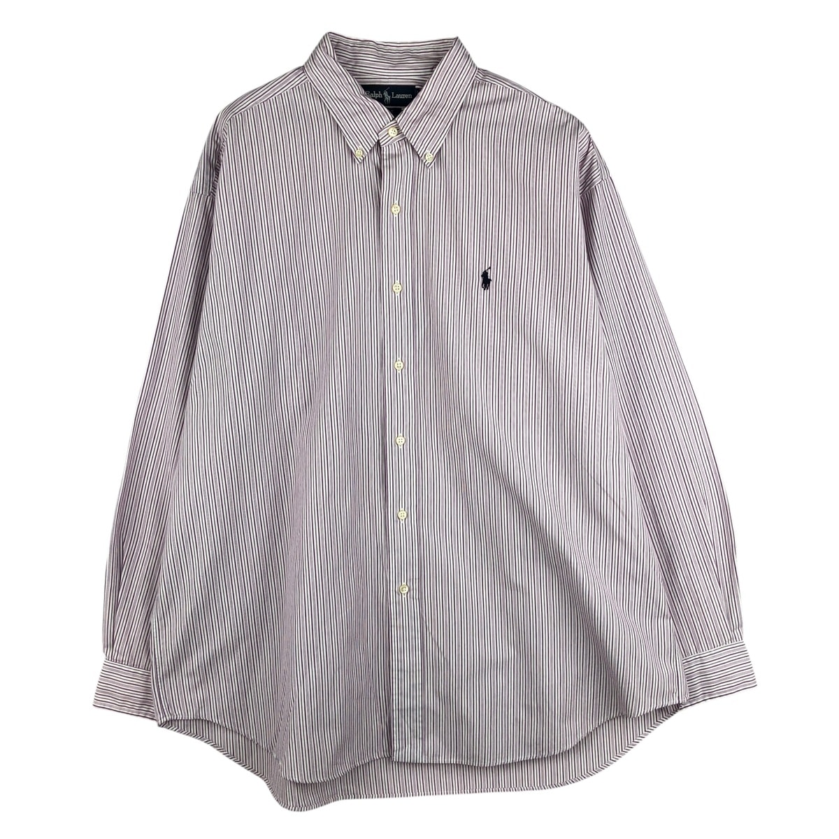 古着 ラルフローレン Ralph Lauren BLAKE 長袖 ボタンダウンストライプシャツ メンズXL相当/eaa609695