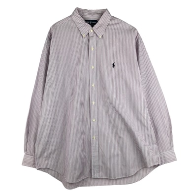 古着 ラルフローレン Ralph Lauren BLAKE 長袖 ボタンダウンストライプシャツ メンズXL相当/eaa609695