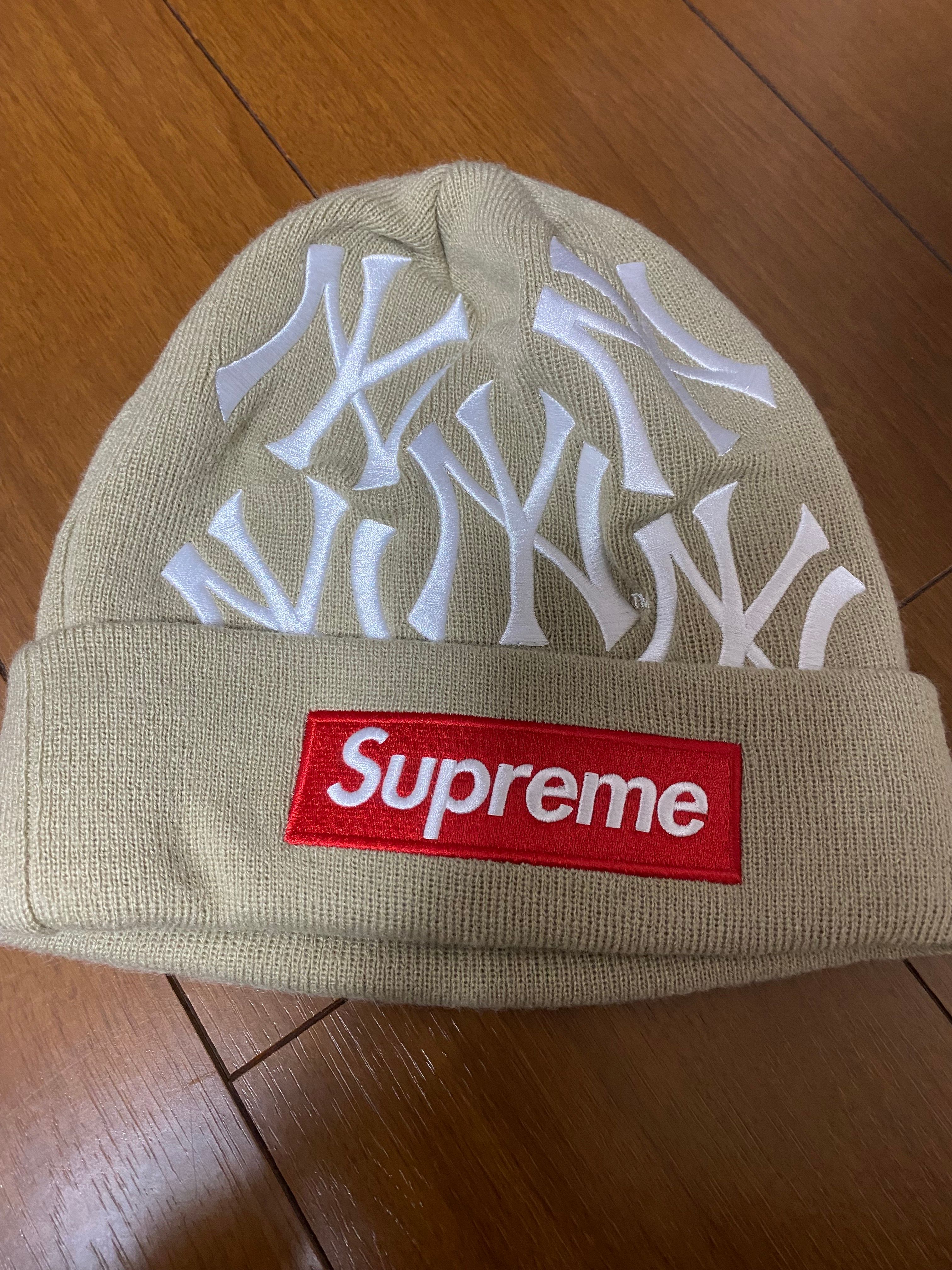 Supreme / New York Yankees / New Era Box Logo Beanie "Tan"