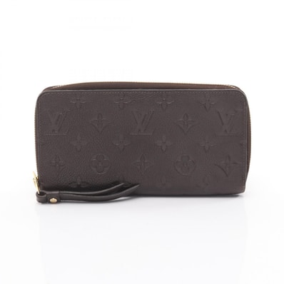 ルイ・ヴィトン LOUIS VUITTON ジッピーウォレット ラウンド長財布 財布 レザー モノグラム・アンプラント テール レディース ブラウン系 M60548 【中古】