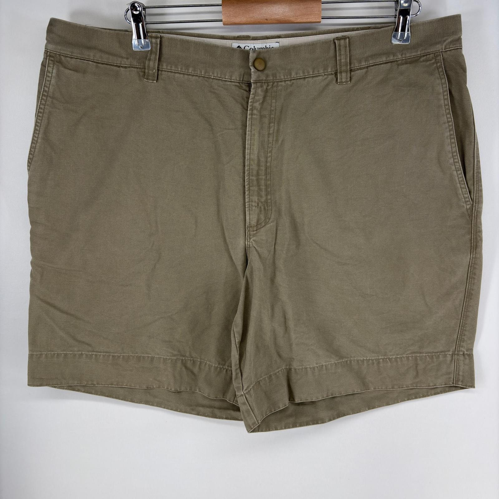 古着 コロンビア Columbia ダック ショートパンツ ワンポイント ジップ ツールポケット ショーツ ハーフパンツ w40  グレー系 メンズ