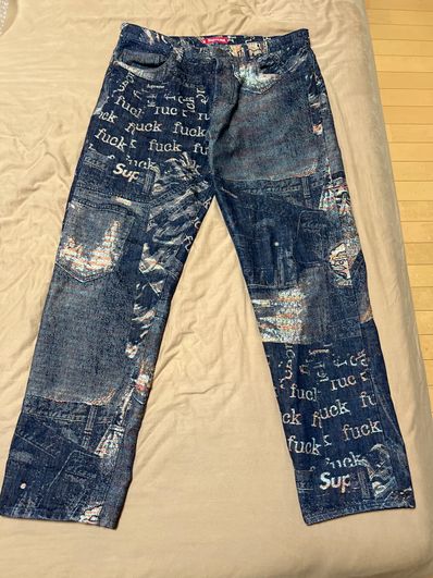 Supreme Archive Denim Jacquard Regular Jean "Blue"