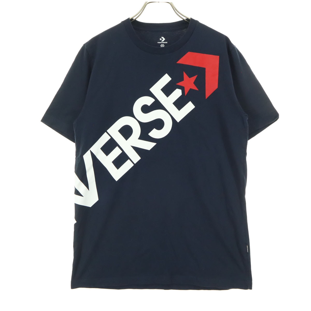CONVERSE コンバース プリント柄 半袖 Tシャツ S ネイビー系