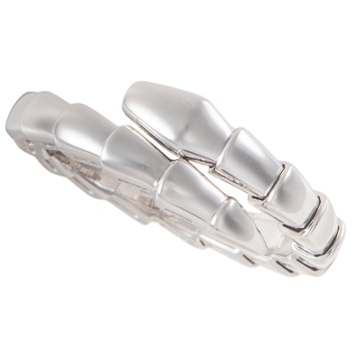 BVLGARI ブルガリ セルペンティ ヴァイパー リング 指輪 14号 K18WG シルバー【中古】