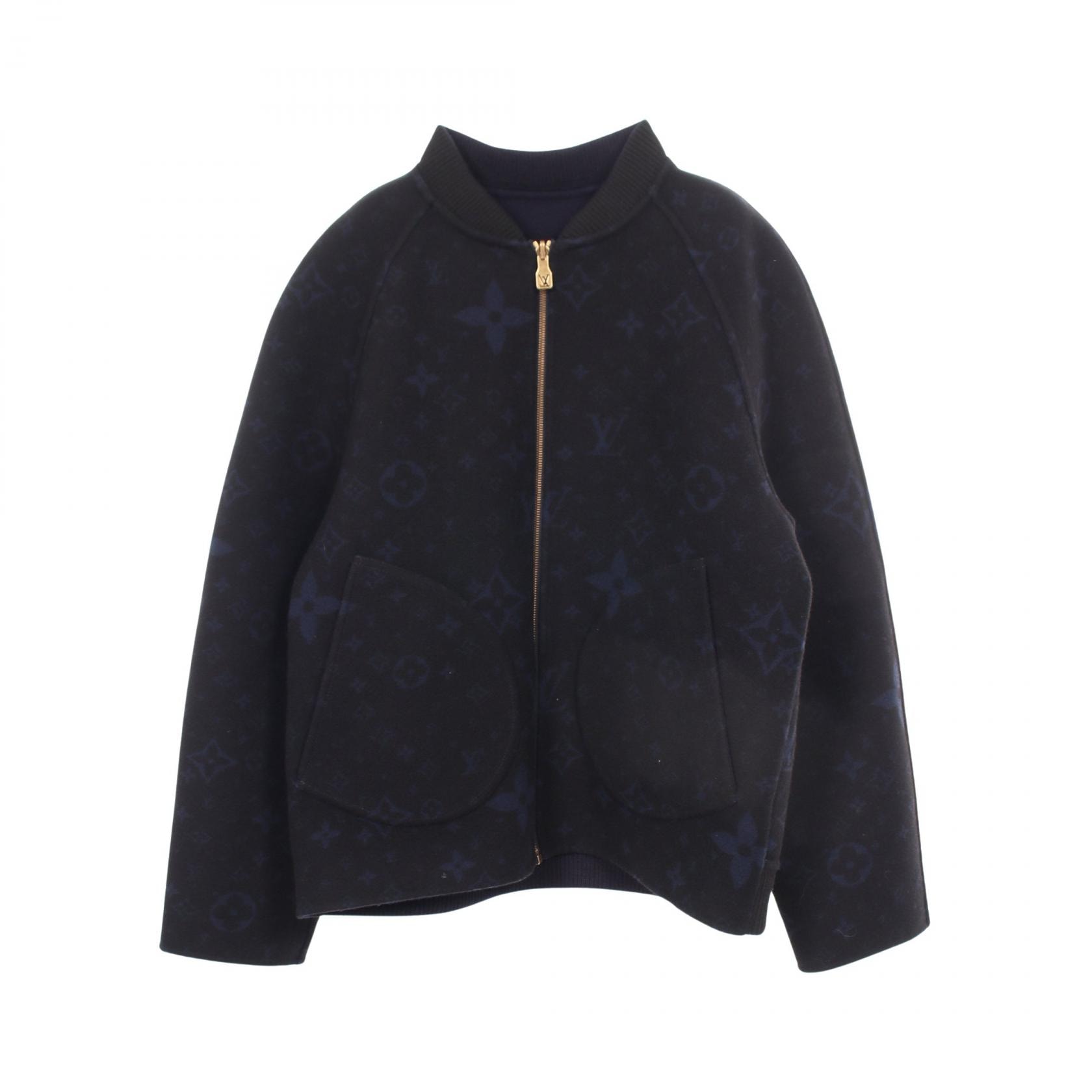 ルイ・ヴィトン LOUIS VUITTON モノグラム リバーシブル ジップアップ 衣料品 アウター ウール メンズ ブラック系 / ネイビー系 RM251MF YLW HSFB2E 【中古】