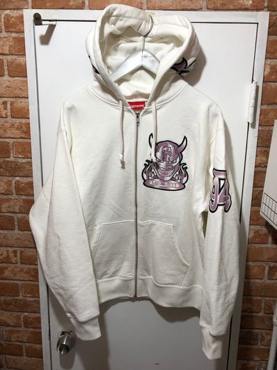 Supreme Demon Zip Up Hooded Sweatshirt "White"