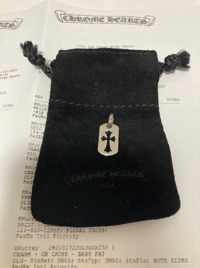 Chrome Hearts Dog Tag Tiny Cut Out Cross "Silver"