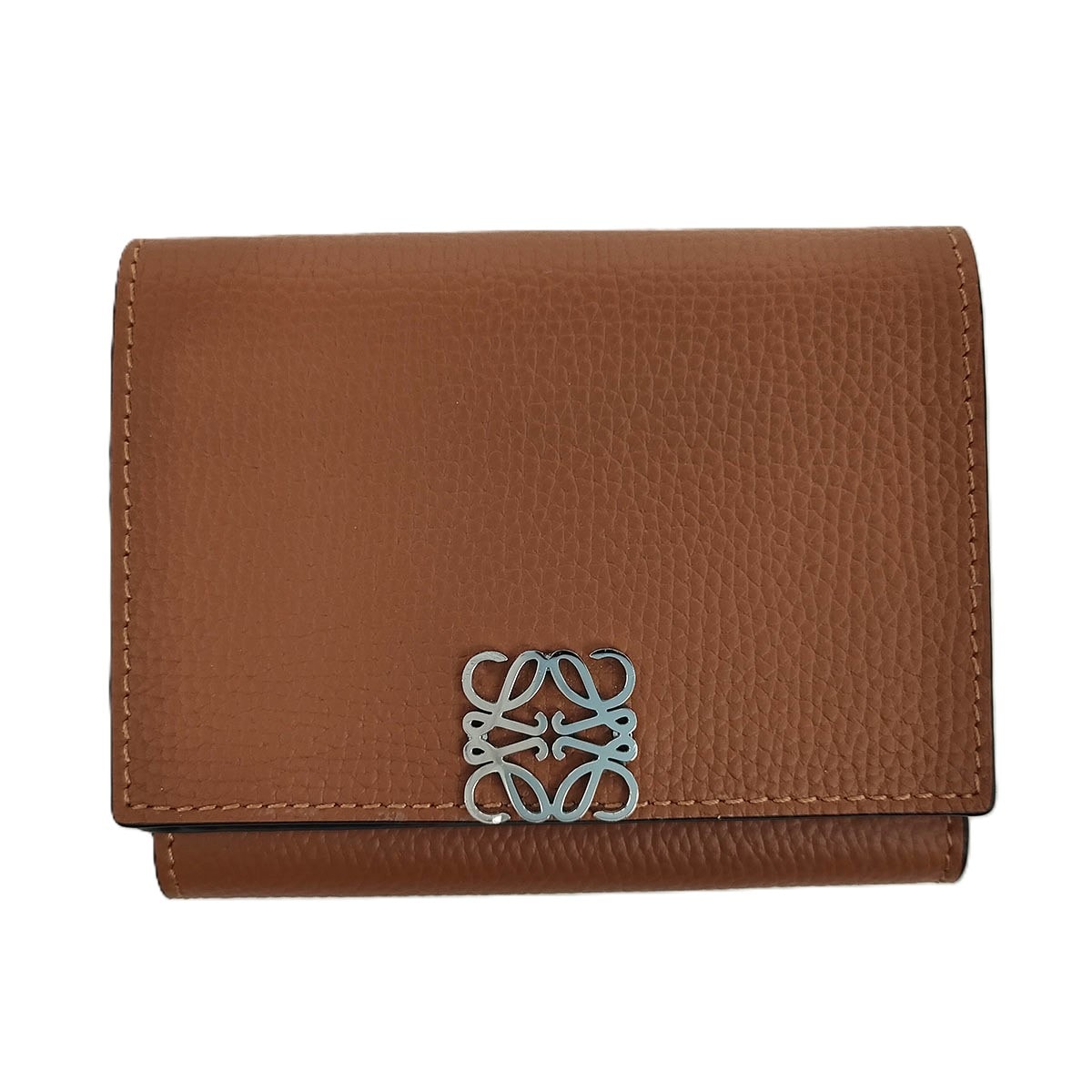 LOEWE ロエベ アナグラム トライフォールド ウォレット 三つ折り財布 C821TR2X16 レザー ブラウン  レディース【中古】