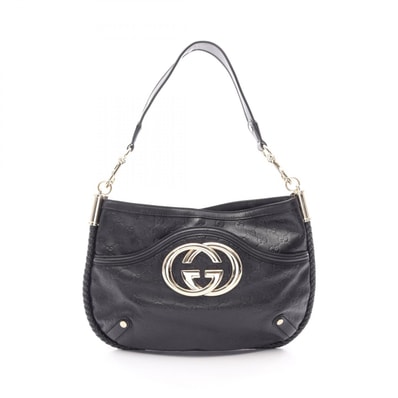 グッチ GUCCI インターロッキングG グッチシマ ショルダーバッグ バッグ レザー レディース ブラック系 167714 【中古】