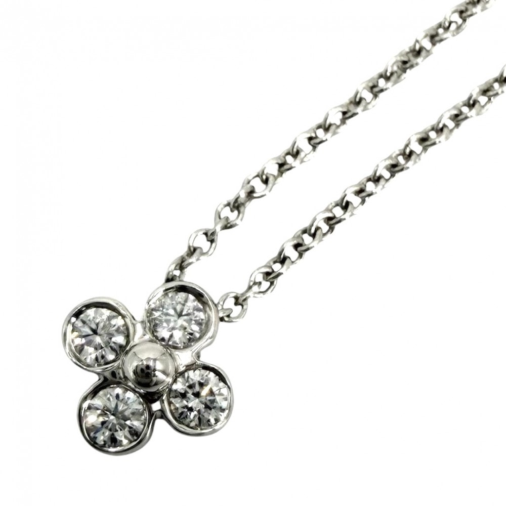 TIFFANY&Co. ティファニー ネックレス ベゼルセット アクセサリー ジュエリー Pt950プラチナ    ダイヤモンド レディース 約3.2g 美品【中古品】