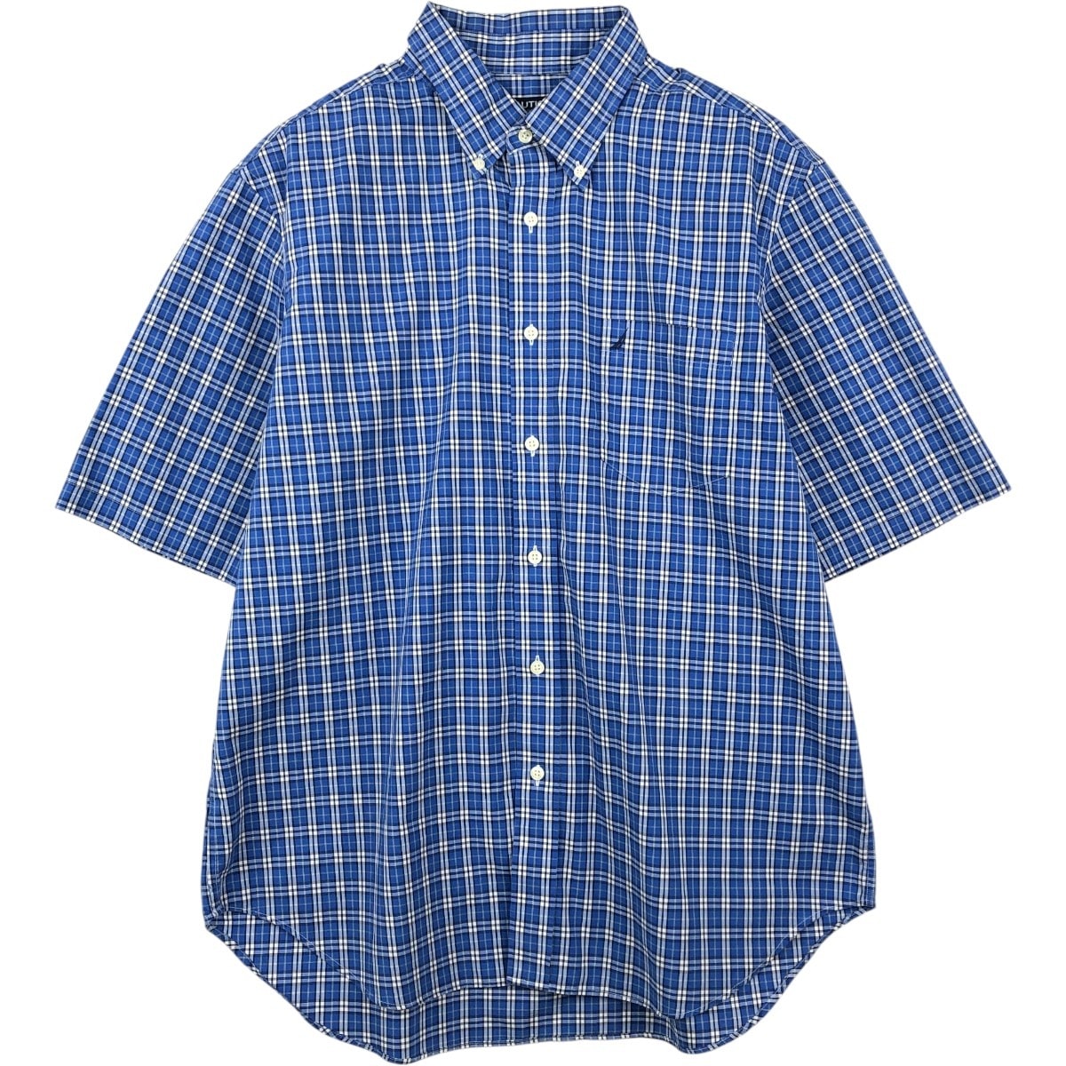古着 ノーティカ NAUTICA WRINKLE RESISTANT 半袖 ボタンダウン チェックシャツ メンズXL相当/eaa668731