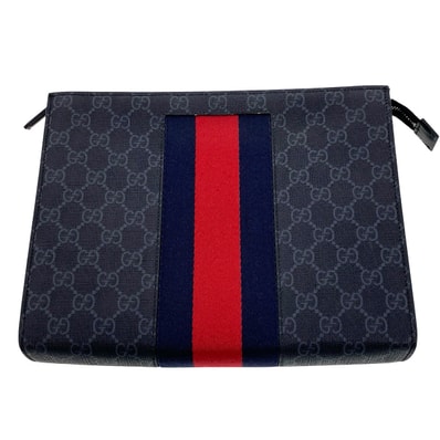 GUCCI グッチ GGスプリーム クラッチバッグ クラッチバッグ 475316 ブラック メンズ【中古】