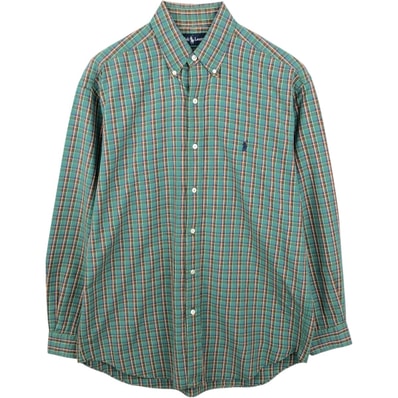 古着 ラルフローレン Ralph Lauren BLAIRE 長袖 ボタンダウンチェックシャツ メンズM相当/eaa662063