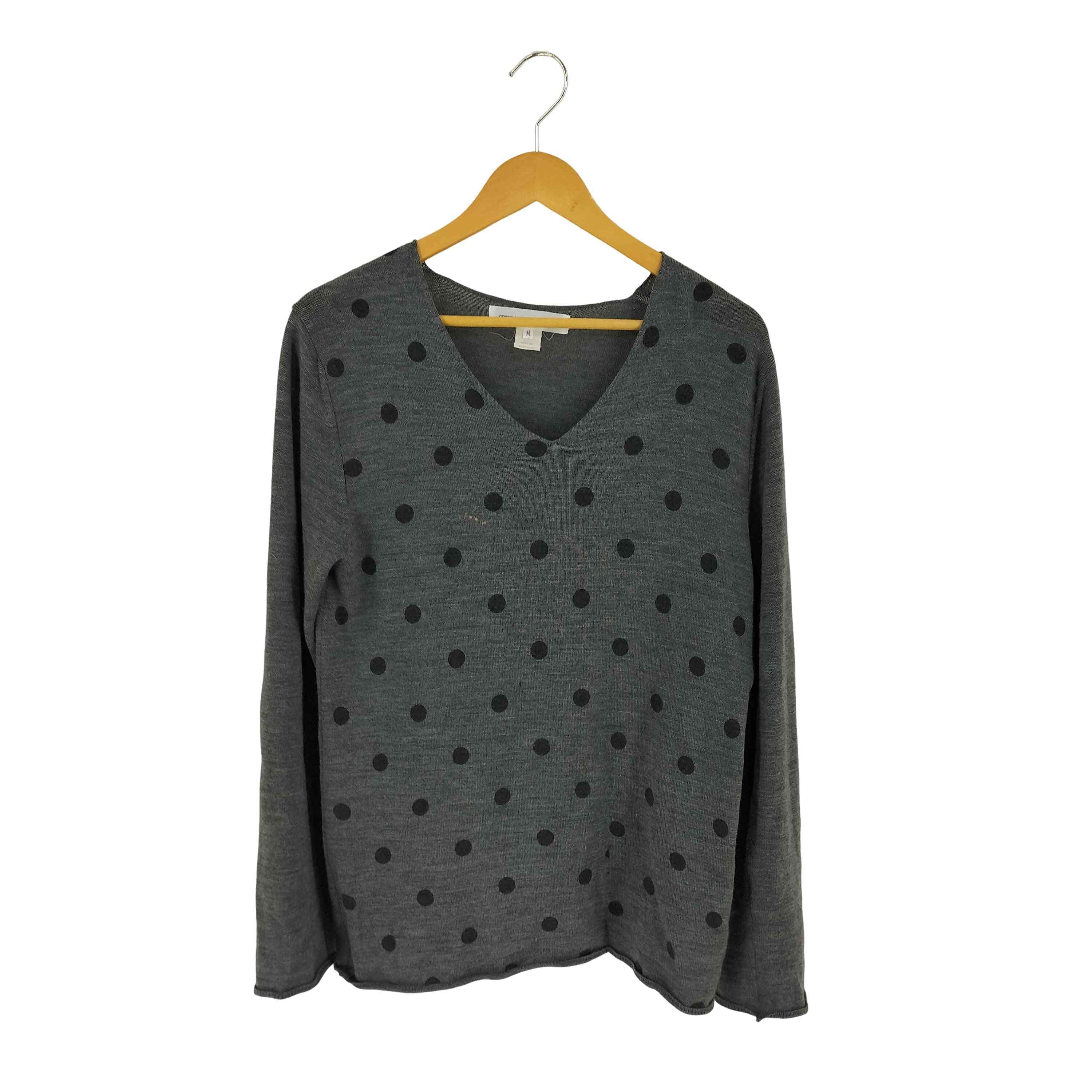 ドット柄 Vネック ウールニット【1141391851273】