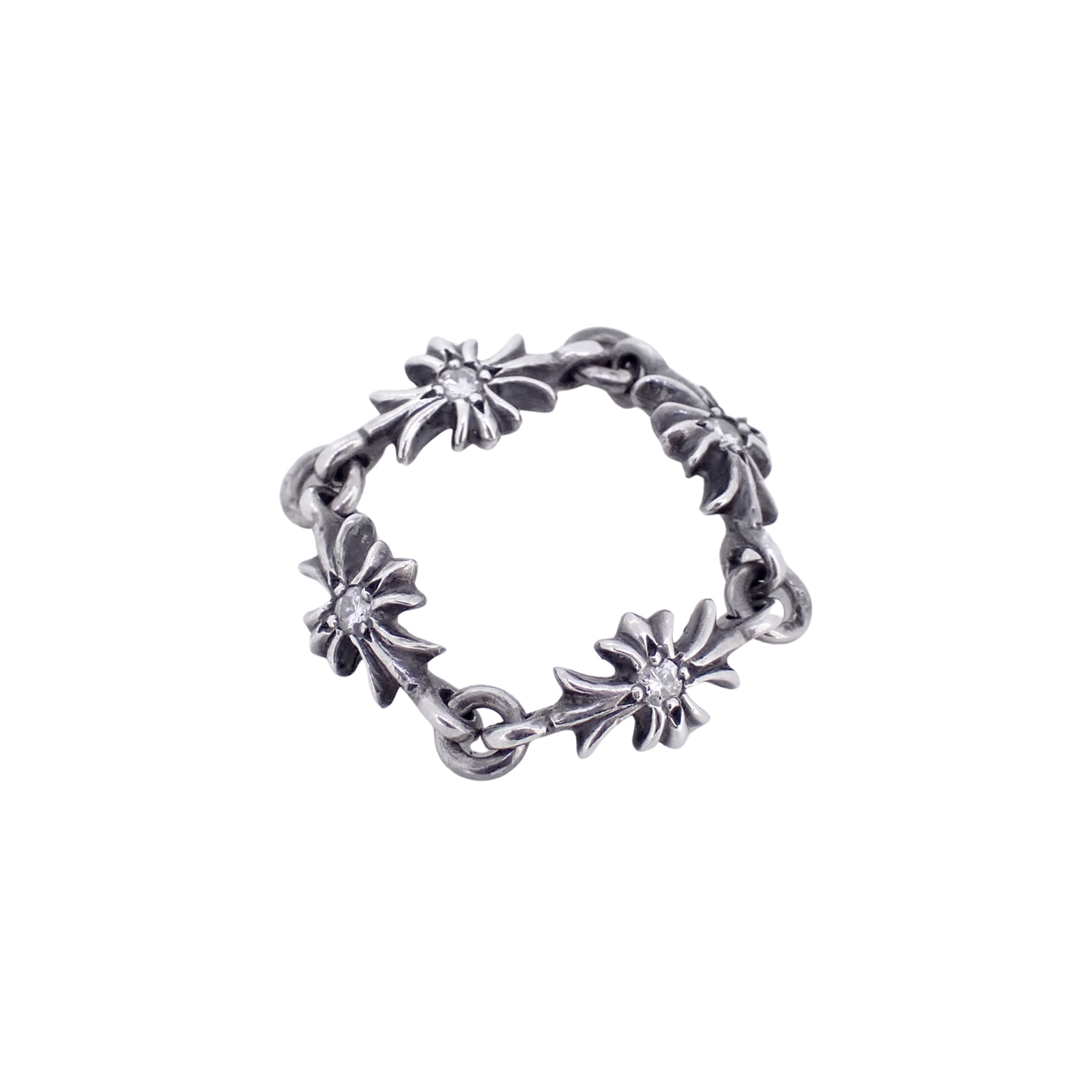 CHROME HEARTS クロムハーツ  タイニーE CHプラスダイヤ SV925 4PD  シルバー  メンズ リング 指輪