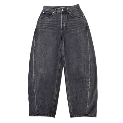 美品 アレキサンダーワン ワイドデニムパンツ 黒系 24 4DC1264112