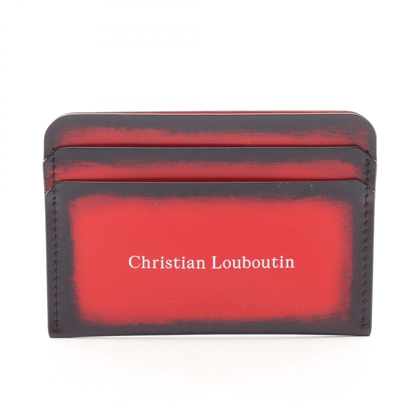 クリスチャンルブタン Christian Louboutin Canopy カードケース アクセサリー レザー メンズ レッド系 / ブラック系 3265109R251 【新品】