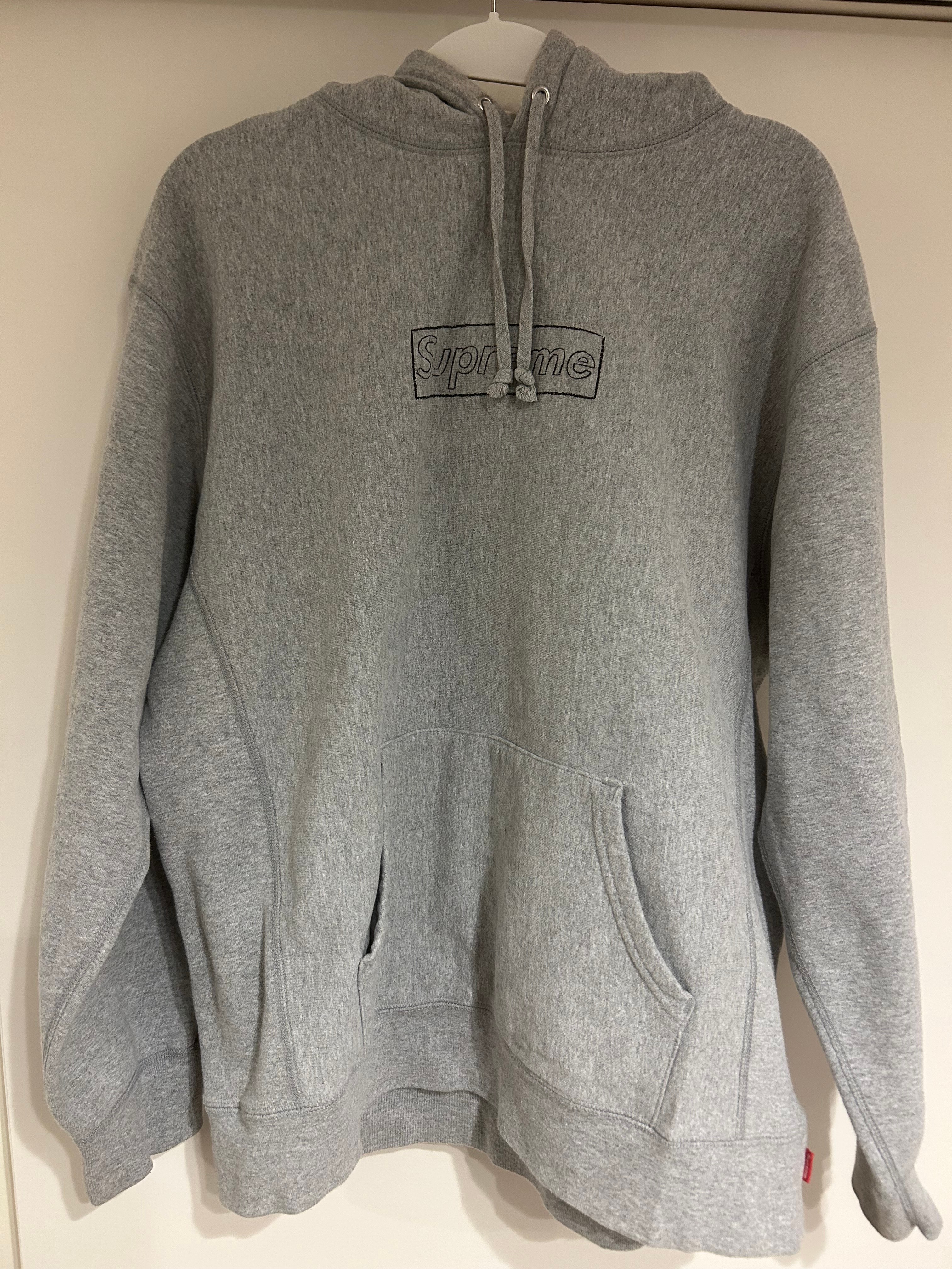 Supreme KAWS Chalk Logo Hooded Sweatshirt "Grey"(2021)