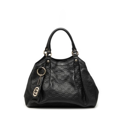 グッチ グッチシマ スーキー ハンドバッグ 211944 ブラック レザー レディース GUCCI 【中古】