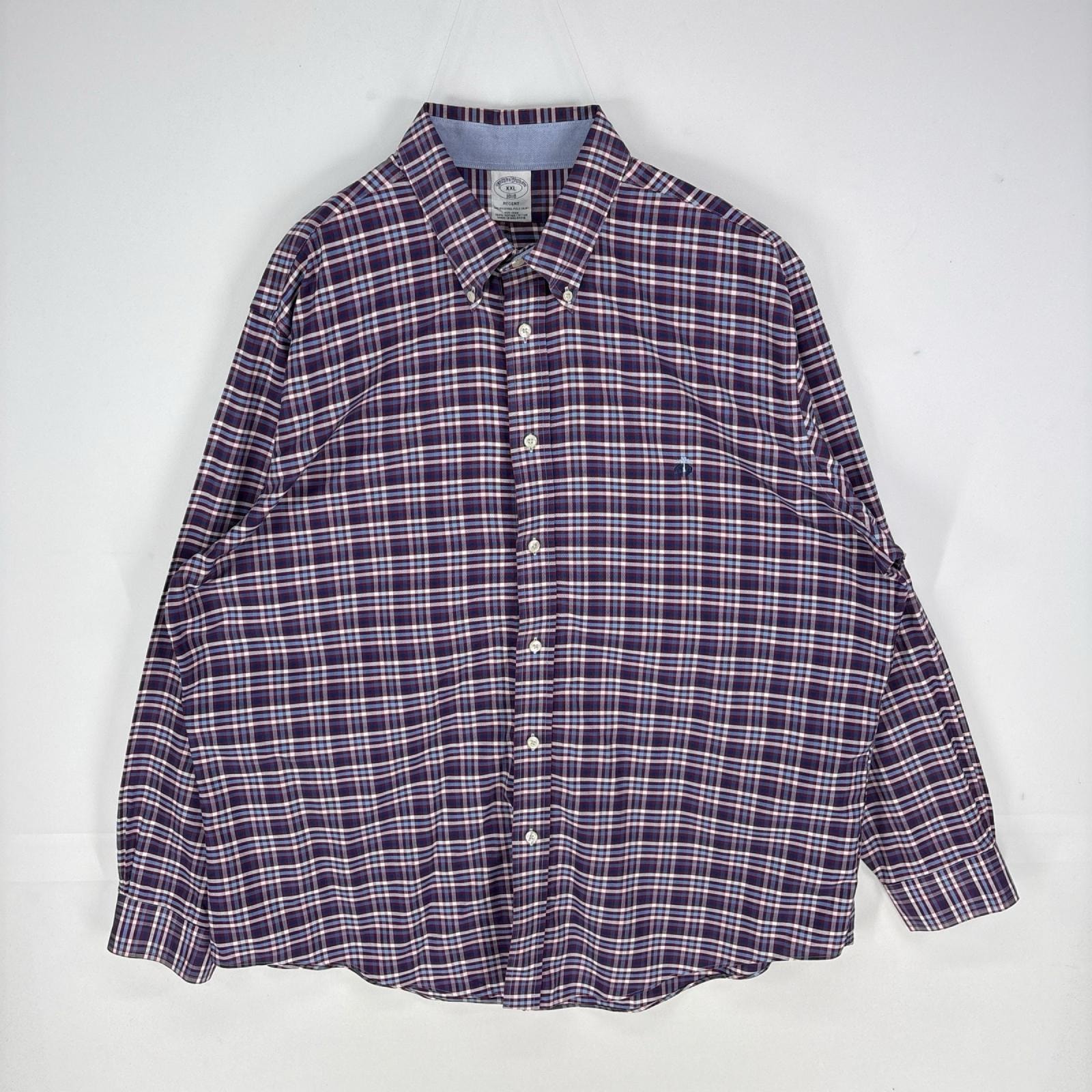 古着 ブルックスブラザーズ Brooks Brothers 長袖シャツ 1818 ボタンダウン ワンポイントロゴ 2XL  レッド系 チェック メンズ