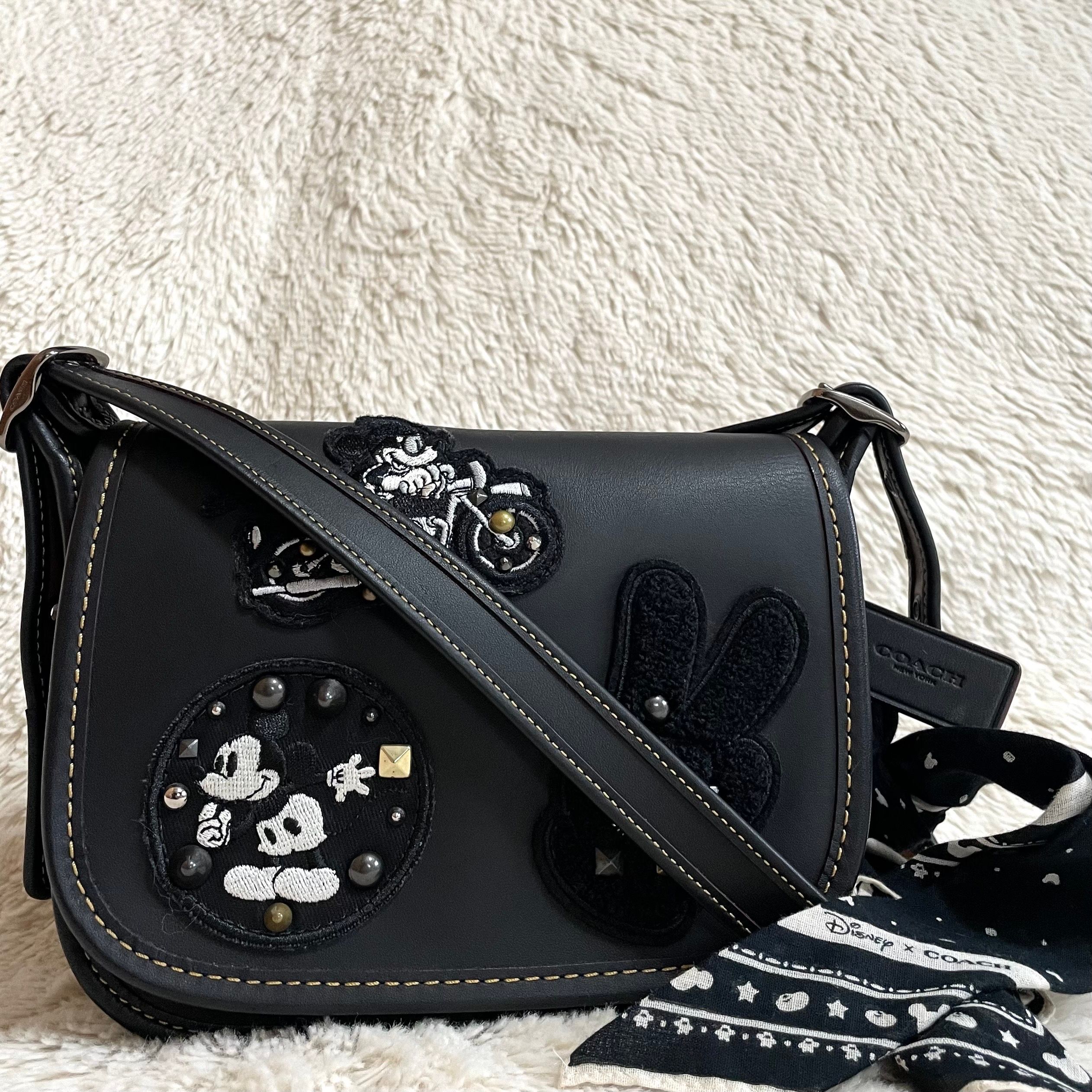 美品 COACH コーチ Disney ミッキー バイク ショルダーバッグ