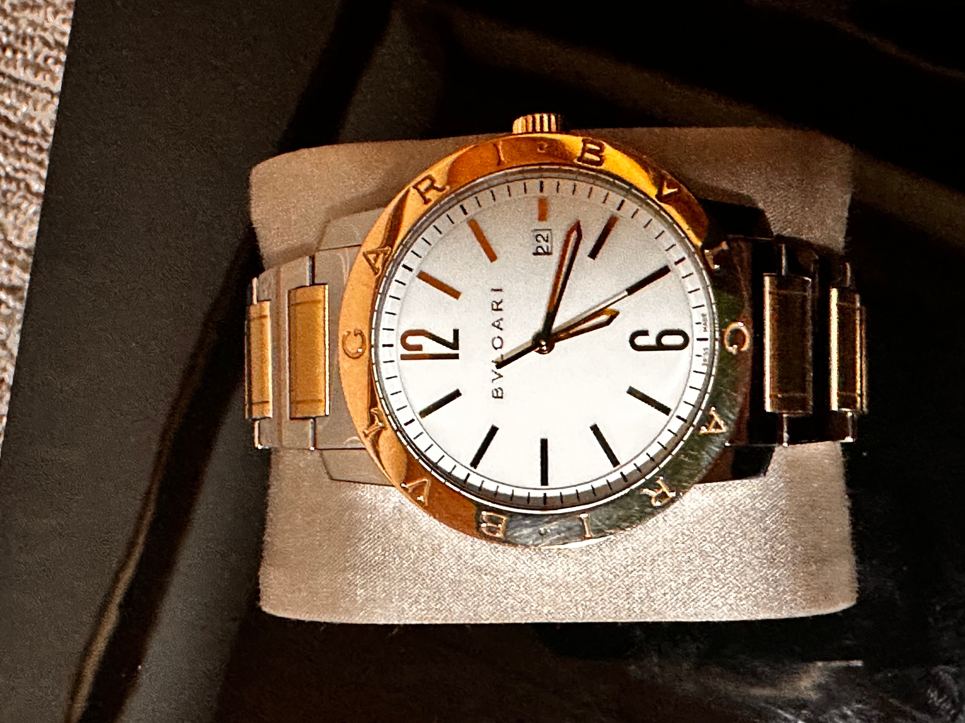 ブルガリ ブルガリブルガリ "ホワイト/ステンレススティール/ピンクゴールド" BB41WSPGD