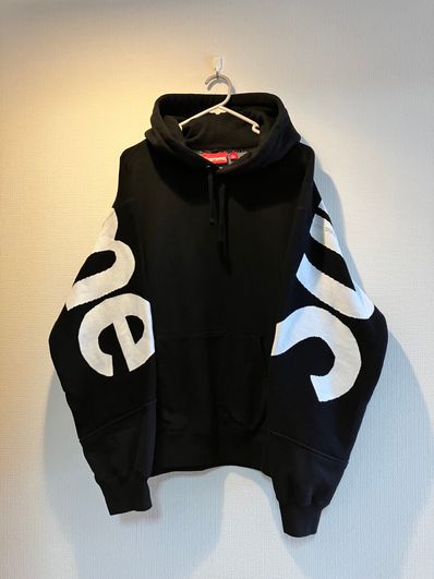 Supreme Big Logo Jacquard Hooded Sweatshirt "Black"