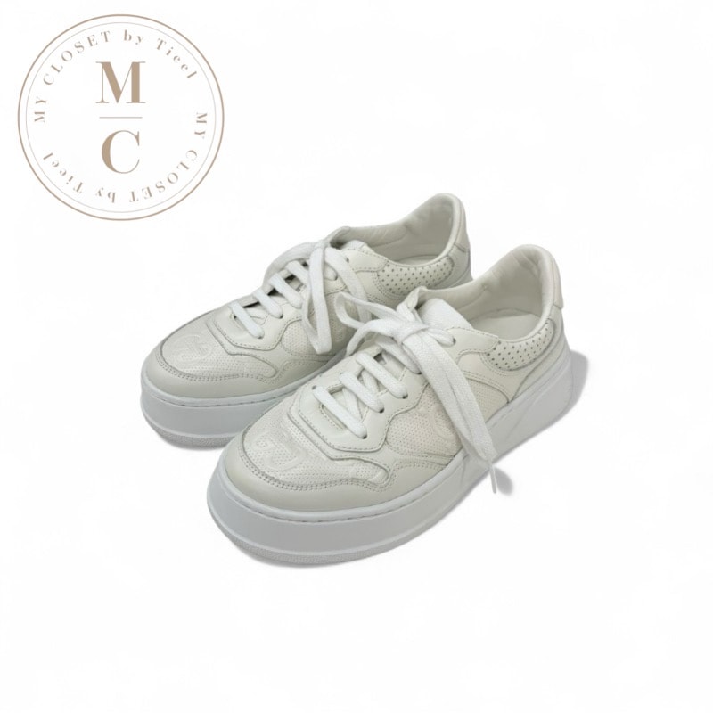 グッチ GUCCI スニーカー 靴 シューズ レザー ホワイト 白 GGエンボス インターロッキングG ロゴ