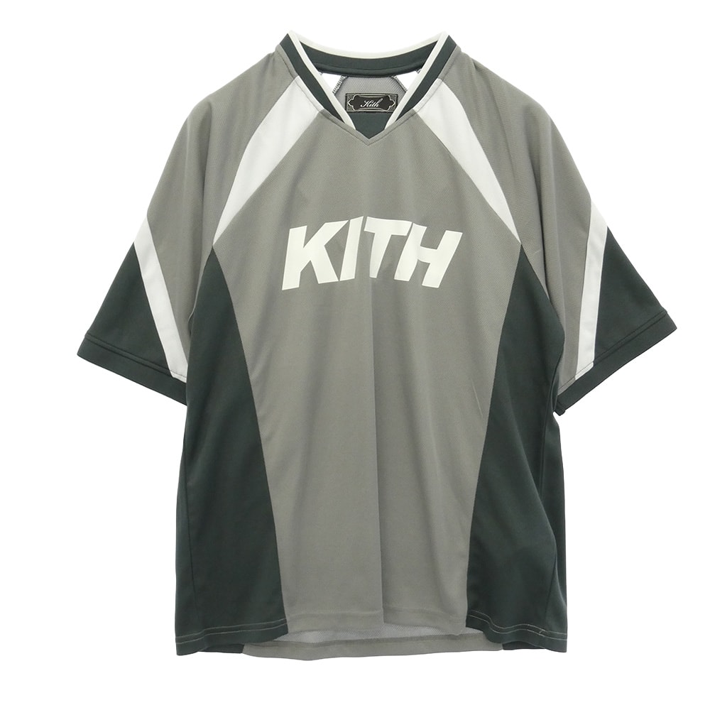KITH キス 26SS 26-073-060-0002-2-0 Otto Mesh Chase II Jersey オットー メッシュ チェイス ツー ジャージ Tシャツ 半袖カットソー グレー系 S【中古】