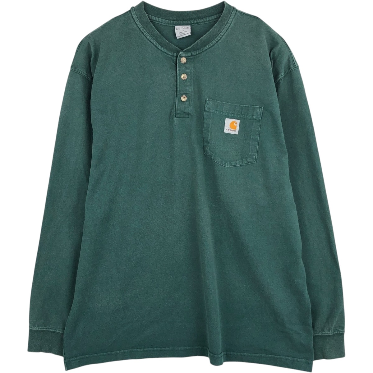 古着 カーハート Carhartt ヘンリーネック 無地ポケットロングTシャツ ロンT メンズL相当/eaa630620