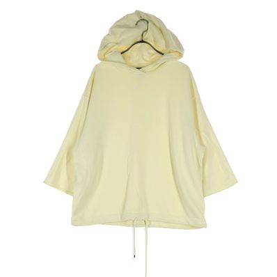 美品 NIKE ナイキ ワンポイントロゴ 長袖 パーカー L イエロー ショート丈