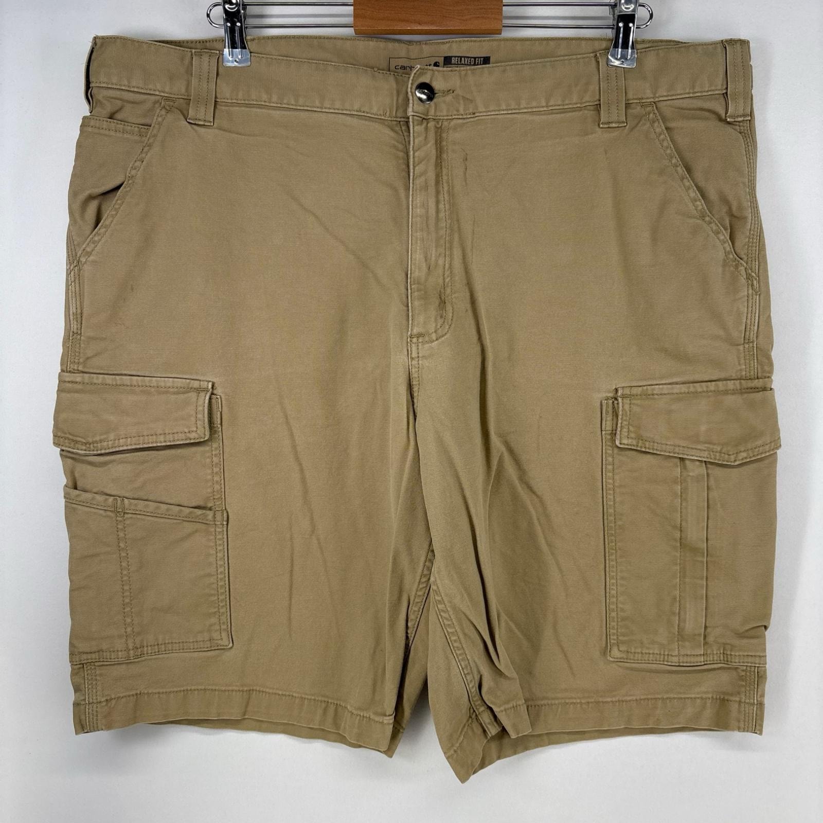 古着 カーハート Carhartt ダック ショートパンツ ワーク カーゴパンツ ハーフパンツ ワンポイントロゴ w42 ベージュ メンズ
