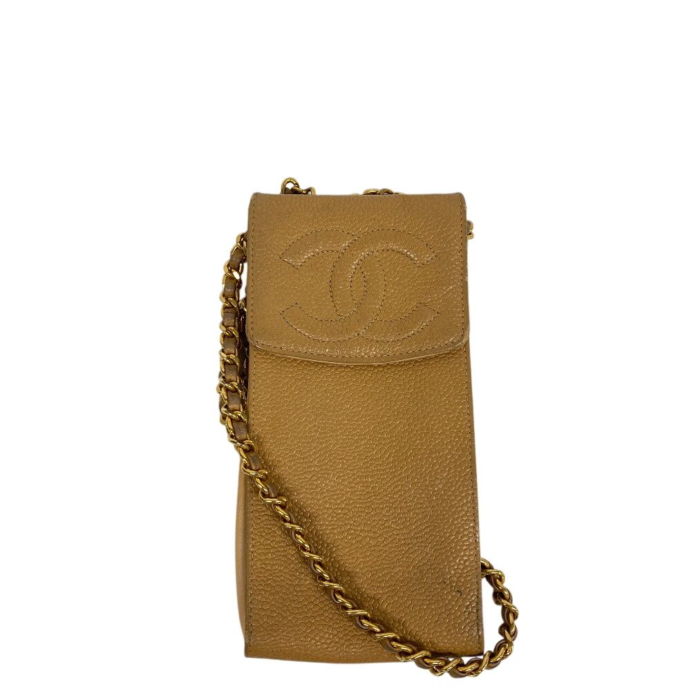 シャネル CHANEL 携帯・スマホアクセサリー ココマーク モバイルフォンケース チェーンショルダー チェーンショルダー ベージュ