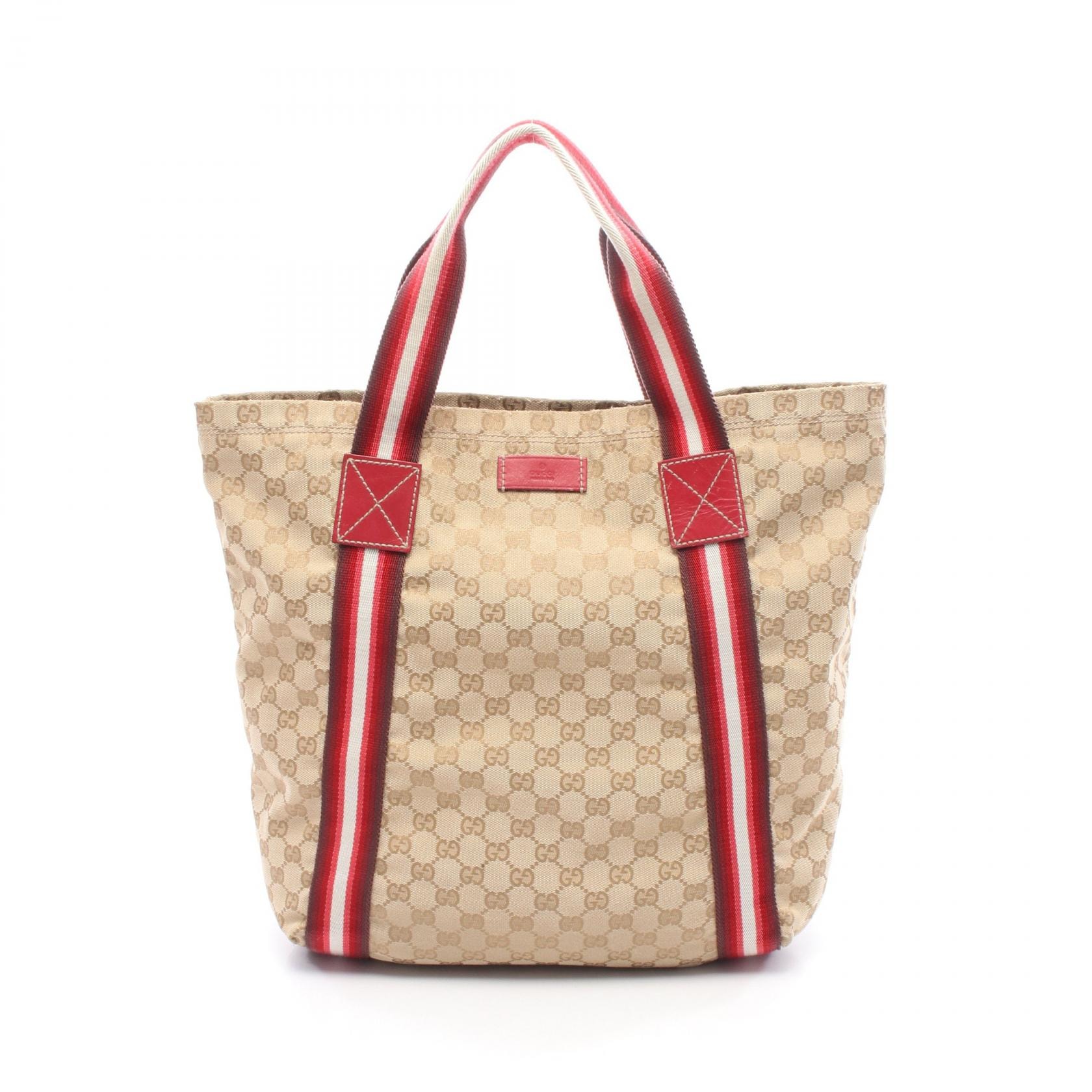 グッチ GUCCI GGクリスタル トートバッグ バッグ キャンバス レザー レディース ベージュ系 / レッド系 / マルチカラー 189669 【中古】