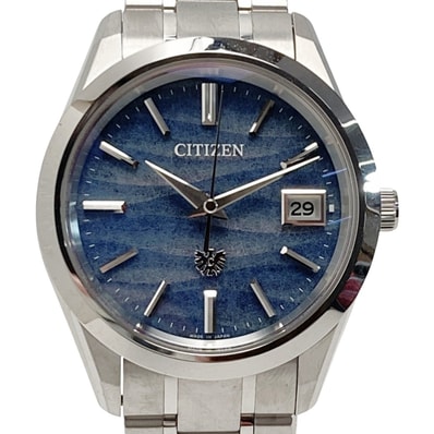 ☆☆CITIZEN シチズン 砂紋 和紙文字盤 350本限定 AQ4100-65H ブルーグレー ソーラー メンズ 腕時計 箱有